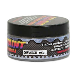 Flexi Paint Waterbased Flexible Cosplay Paint - Metallic Gun Metal, 100 g (0.22 lb) side view
