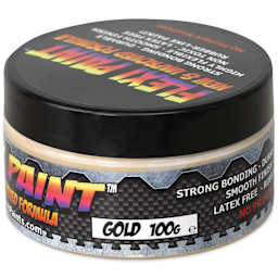 Flexi Paint Waterbased Flexible Cosplay Paint - Metallic Gold, 100 g (0.22 lb) side view