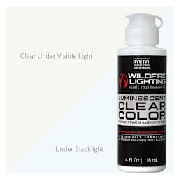 Wildfire Invisible Clear Color Luminescent Polyurethane Paint - White, Flat, 4 oz Bottle and swatch