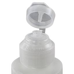 Wildfire Invisible Clear Color Luminescent Polyurethane Paint - Yellow, Flat, 4 oz Bottle lid open to show nozzle