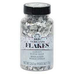 Plaid FolkArt Terrazzo Color Chip Flakes - Grey Multi, 2.47 oz front of bottle