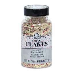Plaid FolkArt Terrazzo Color Chip Flakes - Red Multi, 2.47 oz front of bottle