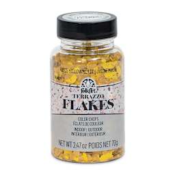 FolkArt Terrazzo Color Chip Flakes - Yellow Multi, 2.47 oz front of bottle