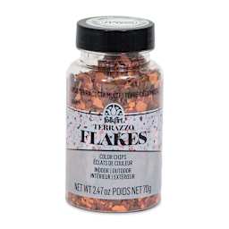 Plaid FolkArt Terrazzo Color Chip Flakes - Terra Cotta Multi, 2.47 oz front of bottle