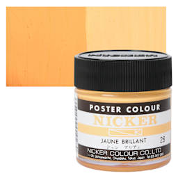 Nicker Poster Colour Paint - Jaune Brilliant, 40 ml Jar and swatch
