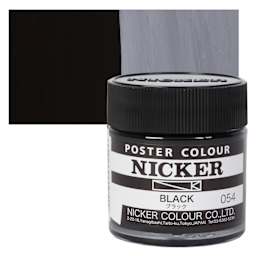Nicker Poster Colour Paint - Black, 40 ml jar and swatch