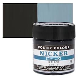 Nicker Poster Colour Paint - Blue Black, 40 ml jar and swatch