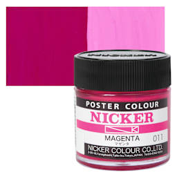 Nicker Poster Colour Paint - Magenta, 40 ml jar and swatch