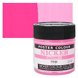 Nicker Poster Colour Paint - Pink, 40 ml jar and swatch