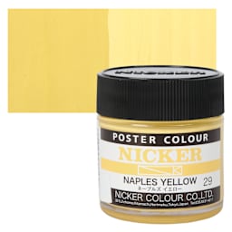 Nicker Poster Colour Paint - Naples Yellow, 40 ml jar and swatch