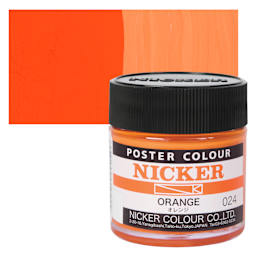 Nicker Poster Colour Paint - Orange, 40 ml jar and swatch