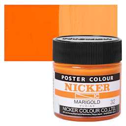 Nicker Poster Colour Paint - Marigold, 40 ml jar and swatch