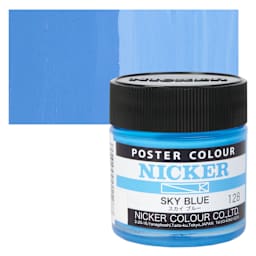 Nicker Poster Colour Paint - Sky Blue, 40 ml jar and swatch