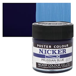 Nicker Poster Colour Paint - Prussian Blue, 40 ml jar and swatch