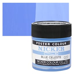 Nicker Poster Colour Paint - Blue Celeste, 40 ml jar and swatch