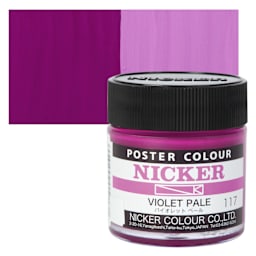 Nicker Poster Colour Paint - Violet Pale, 40 ml jar and swatch