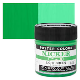 Nicker Poster Colour Paint - Light Green, 40 ml jar and swatch