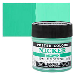 Nicker Poster Colour Paint - Emerald Green, 40 ml jar and swatch