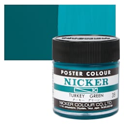 Nicker Poster Colour Paint - Turkey Green, 40 ml jar and swatch