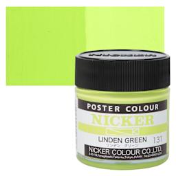 Nicker Poster Colour Paint - Liden Green, 40 ml jar and swatch