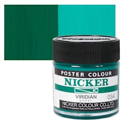 Nicker Poster Colour Paint - Viridian, 40 ml jar and swatch