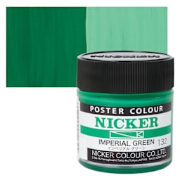 Nicker Poster Colour Paint - Imperial Green, 40 ml jar and swatch