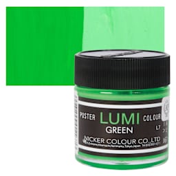 Nicker Lumi Poster Colour Paint - Lumi Green, 40 ml jar and swatch