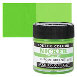 Nicker Poster Colour Paint - Chrome Green 1, 40 ml jar and swatch