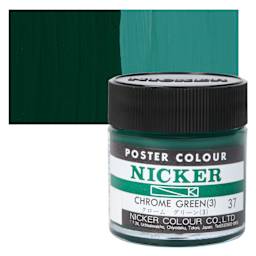 Nicker Poster Colour Paint - Chrome Green 3, 40 ml jar and swatch