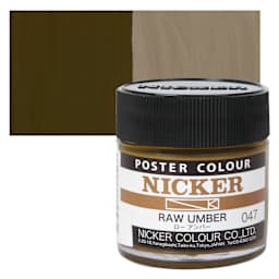 Nicker Poster Colour Paint - Raw Umber, 40 ml jar and swatch