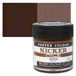 Nicker Poster Colour Paint - Sepia, 40 ml jar and swatch