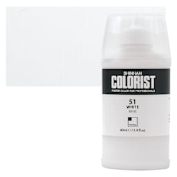 ShinHan Colorist Poster Color Paint - White, 40 ml bottle and swatch