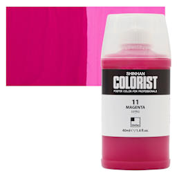 ShinHan Colorist Poster Color Paint - Magenta, 40 ml bottle and swatch