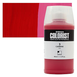 ShinHan Colorist Poster Color Paint - Carmine, 40 ml bottle and swatch