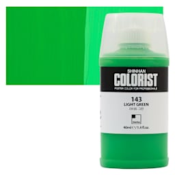 ShinHan Colorist Poster Color Paint - Light Green, 40 ml bottle and swatch