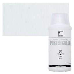 ShinHan Professional Poster Color Paint - White, 100 ml bottle and swatch