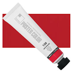 ShinHan Professional Poster Color Paint - Geranium,  40 ml tube and swatch
