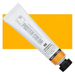 ShinHan Professional Poster Color Paint - Permanent Yellow Deep, 40 ml tube and swatch
