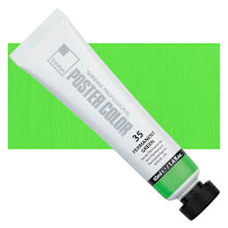ShinHan Professional Poster Color Paint - Permanent Green, 40 ml tube and swatch