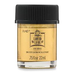 FolkArt Liquid Leaf Metallic Paint - Brass, 0.75 oz, front of jar
