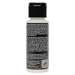 Back of DecoArt Stained Glass Paint - White Pearl, 2 oz bottle