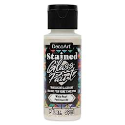 DecoArt Stained Glass Paint - White Pearl, 2 oz bottle
