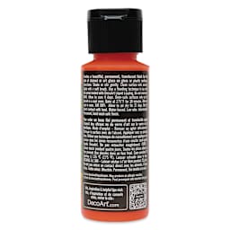 Back of DecoArt Stained Glass Paint - Flame Orange, 2 oz bottle