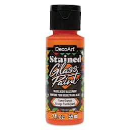 DecoArt Stained Glass Paint - Flame Orange, 2 oz bottle