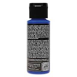 Back of DecoArt Stained Glass Paint - Cobalt, 2 oz bottle