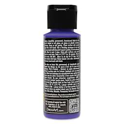 Back of DecoArt Stained Glass Paint - Purple, 2 oz bottle