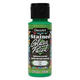 DecoArt Stained Glass Paint - Lime, 2 oz bottle