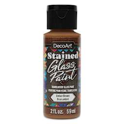 DecoArt Stained Glass Paint - Amber Brown, 2 oz bottle