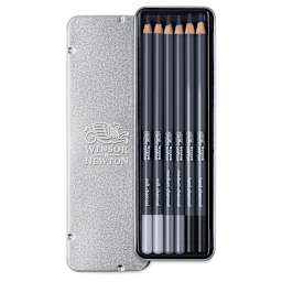 Winsor & Newton Studio Collection Charcoal Pencil Set, contents inside tin case