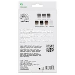 Winsor & Newton Studio Collection Sketching Pencils - Set of 10, back of the packaging